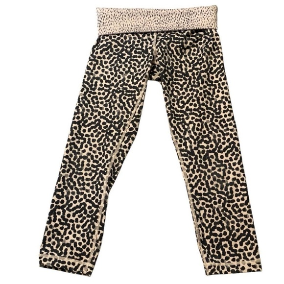 Lululemon Wunder Under Crop ll Sz 4 Spot Grain - Picture 5 of 10